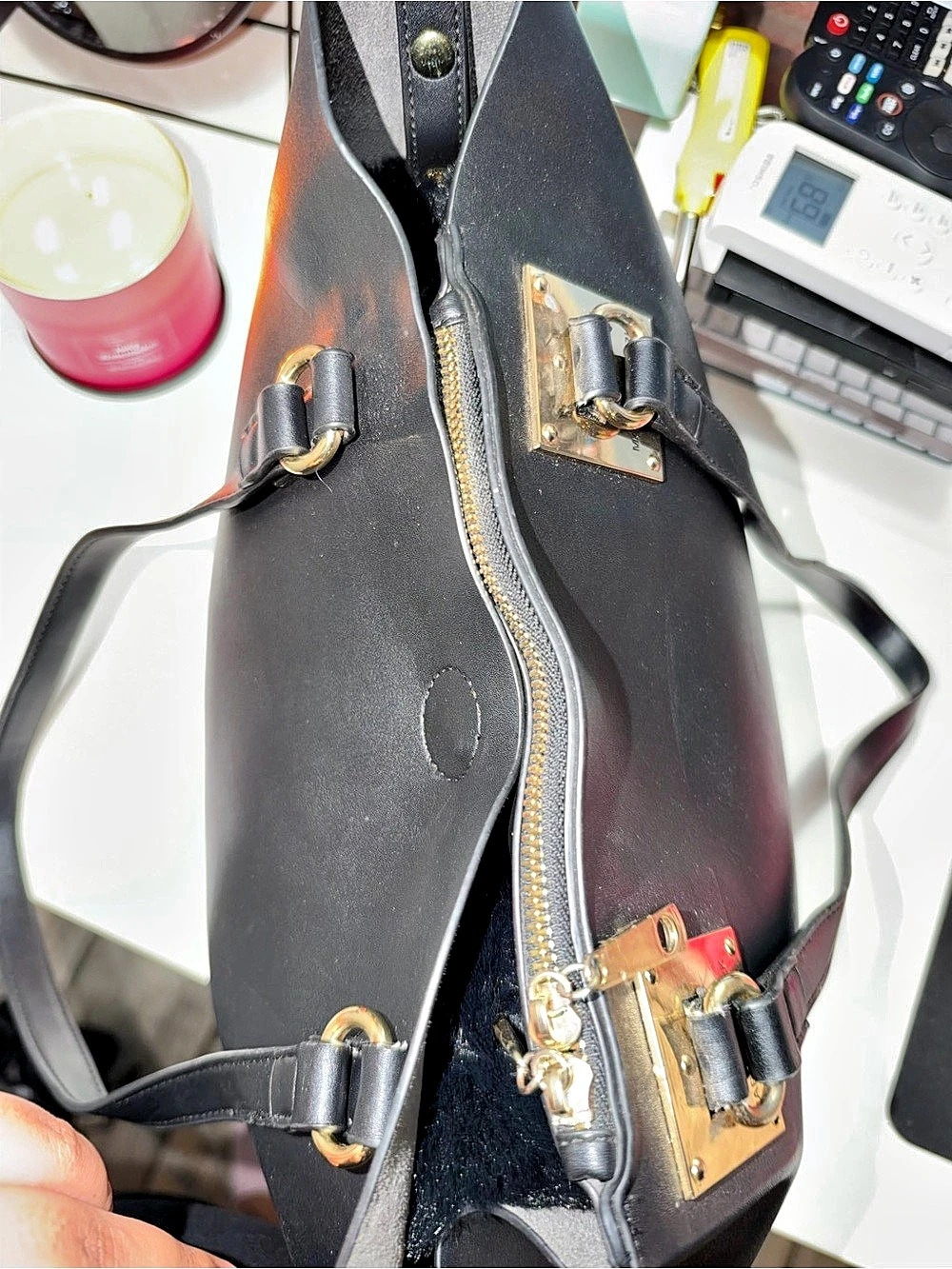 Marc New York Black Leather-Style Tote - Picture 3 of 5